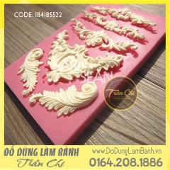 Khuôn silicone viền hoa văn dài 6c