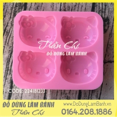 Khuôn silicone vỉ Mặt Kitty 4c trung