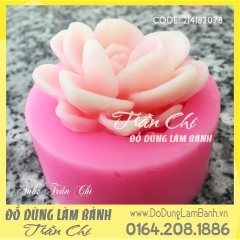 Khuôn silicone Sen đá HOA HỒNG trắng (F8349)