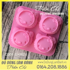 Khuôn silicone vỉ Mặt Kitty 4c trung