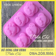 Vỉ gấu Pooh biểu cảm 6c trung