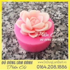 Khuôn silicone Sen đá HOA HỒNG trắng (F8349)