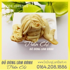 Khuôn silicone nàng tiên cá ngủ chữ nhật