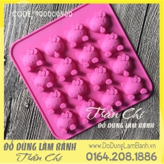 Khuôn silicone vỉ Mặt Kitty biểu cảm 16c nhỏ