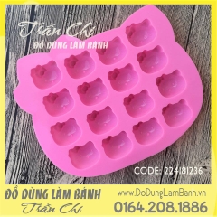 VN236 - Khuôn silicone vỉ Mặt Mèo KITTY 16c NHỎ (9/4)