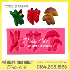 Khuôn silicone Nấm, ớt, mướp hương 3c