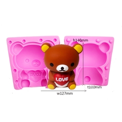 Gấu Rilakkuma ôm tim LOVE 3D