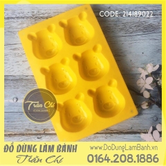Khuôn silicone gấu Pooh 6c - Chữ nhật