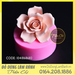 Khuôn silicone hoa Hồng cánh mỏng nhụy xoắn 3