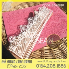 Khuôn silicone lace hoa văn chấm, cong 3c