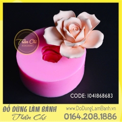 Khuôn silicone hoa Hồng cánh mỏng nhụy xoắn 3