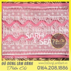 Khuôn silicone lace hoa văn chấm, cong 3c