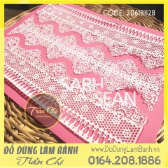 Khuôn silicone lace hoa văn chấm, cong 3c