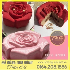 Khuôn silicone hoa HỒNG XOẮN trung 1c (KL119) (12.2cm)