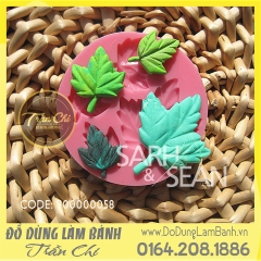 Khuôn silicone LÁ PHONG 4 size VỈ TRÒN (L0009)