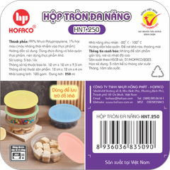 Hộp Tròn Đa Năng 250ml Hofaco - Lốc 5c (HNT.250)