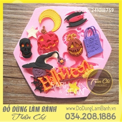 Khuôn silicone Halloween lục giác nhí