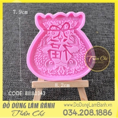 Khuôn silicone TÚI Cá Chép cột nơ NẰM MỎNG