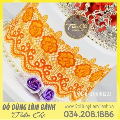 Khuôn silicone Fondant lace hoa lá, xoắn C