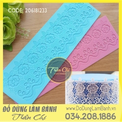 Khuôn silicone Fondant lace hoa lá, xoắn C