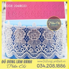 Khuôn silicone Fondant lace hoa lá, xoắn C