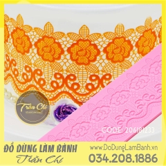 Khuôn silicone Fondant lace hoa lá, xoắn C