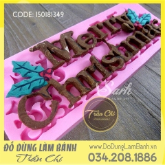 Khuôn silicone Chữ Merry Christmas lớn