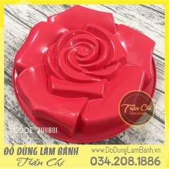 Khuôn silicone tròn hoa Hồng xoắn 28.5cm - LỚN (20/3/22)