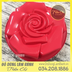 Khuôn silicone tròn hoa Hồng xoắn 28.5cm - LỚN (20/3/22)