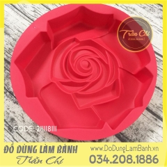 Khuôn silicone tròn hoa Hồng xoắn 28.5cm - LỚN (20/3/22)