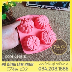 Khuôn silicone Hoa tròn 4 loại 4c