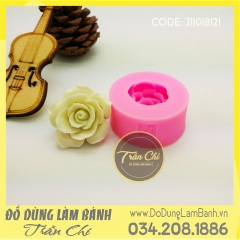 Khuôn silicone hoa Hồng cánh mỏng tròn nhỏ