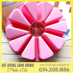 Khuôn silicone vỉ Miếng tam giác 10c (DÀY)