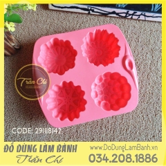Khuôn silicone Hoa tròn 4 loại 4c