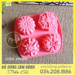 Khuôn silicone Hoa tròn 4 loại 4c