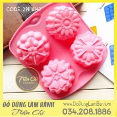 Khuôn silicone Hoa tròn 4 loại 4c