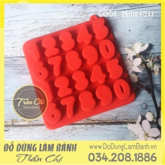Khuôn silicone vỉ Số 0-9 sâu vuông