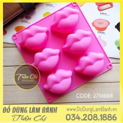 Khuôn silicone vỉ Đôi môi 6c