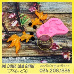 SC370 - Khuôn silicone CÁ 3 đuôi xòe mắt LỚN TRÒN (2/4)