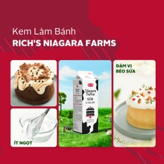 RICH - Kem Topping NIAGARA FARM ĐEN vị sữa béo Cao Cấp - Hộp 1kg