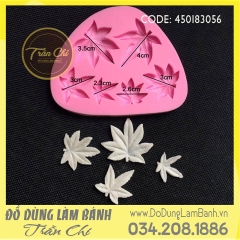 Khuôn silicone LÁ PHONG 6 size vỉ tam giác (L1368)
