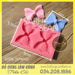 Khuôn silicone Nơ lốm đốm 2c