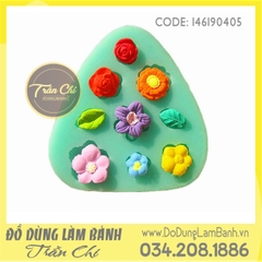 Khuôn silicone Hoa lá nhỏ vỉ tam giác