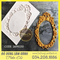 Khuôn silicone Khung hình Oval lớn - Xám
