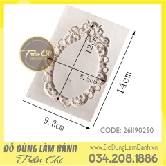 Khuôn silicone Khung hình Oval lớn - Xám