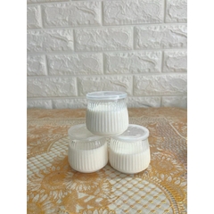 Hủ nhựa Pet TRÒN SỌC 110ml (kèm nắp) sữa chua, Panna Cotta - Lốc 20 hủ