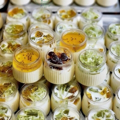 Hủ nhựa Pet TRÒN SỌC 110ml (kèm nắp) sữa chua, Panna Cotta - Lốc 20 hủ