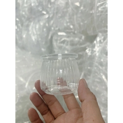 Hủ nhựa Pet TRÒN SỌC 110ml (kèm nắp) sữa chua, Panna Cotta - Lốc 20 hủ