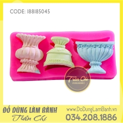 Khuôn silicone 3 bình hoa - Style 1