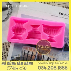 Khuôn silicone 3 bình hoa - Style 1